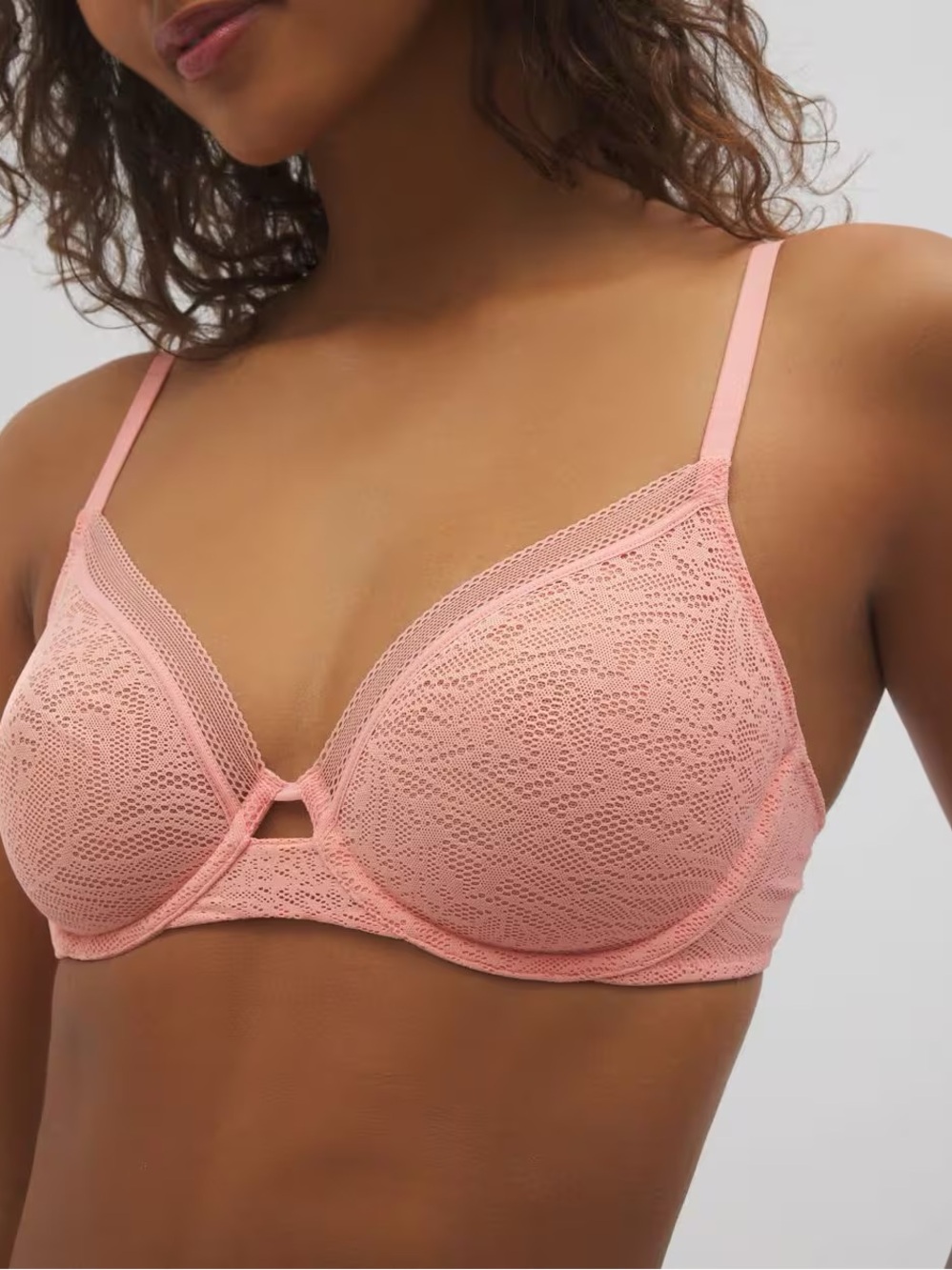 Soma Unlined Perfect Coverage Stretch Lace Bra Paloma Glow 32D NWT